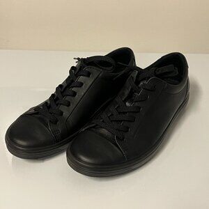 Women's ECCO Soft 7 Mono 2.0 Sneaker Black Leather 470303 51052 Size 37 / 6-6.5